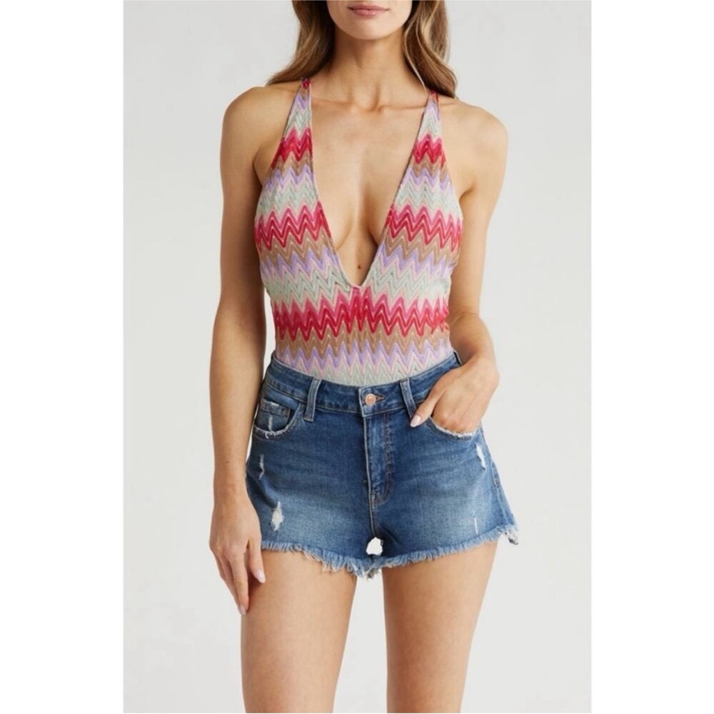 NWT Show Me Your MuMu Biarritz Zigzag
Knit Bodysuit Size XXL